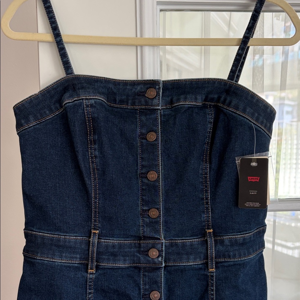 Levi's Strapless Dark Indigo Denim Dress - Picture 4 of 12